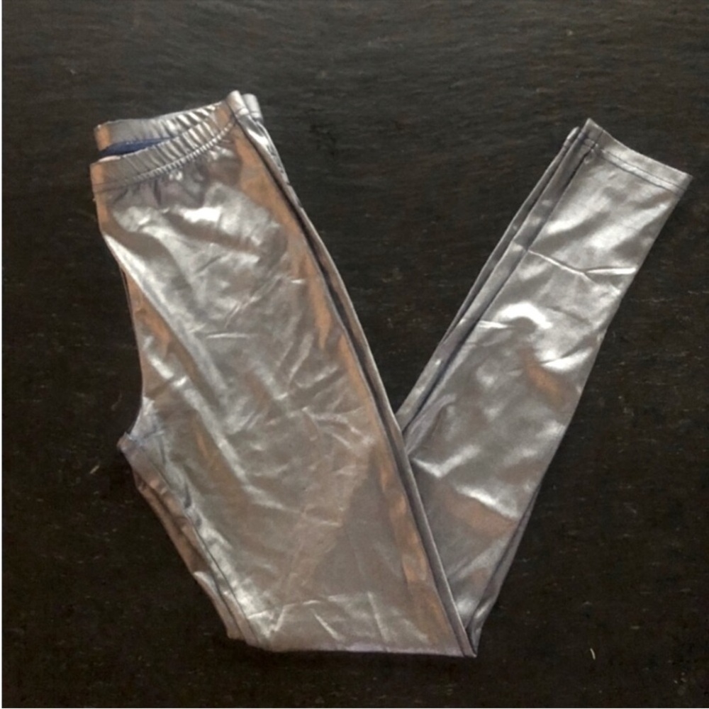 MOSCHINO] Y2K Space Silver Blue Double face Disco Unique Leggings